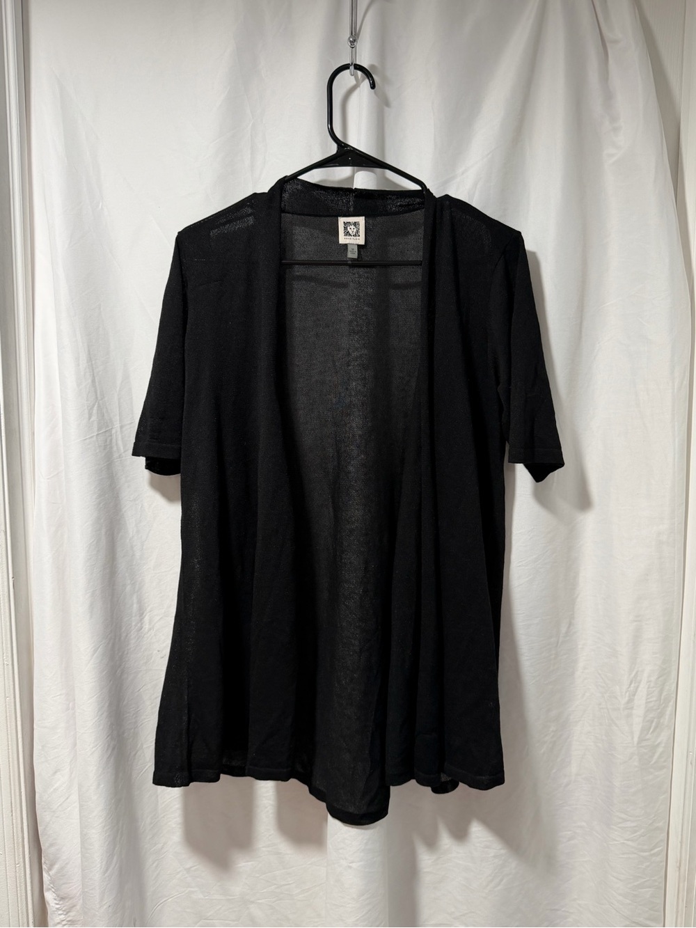 Anne Klein Charcoal Gray Open Cardigan